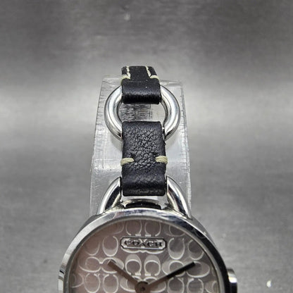 Coach Watch Women 22mm Silver Dial Steel Round Bangle Leather New Battery4