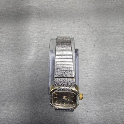Citizen Watch Women 17mm Gray Dial Two Tone Rectangle 3220-321448 New Battery4