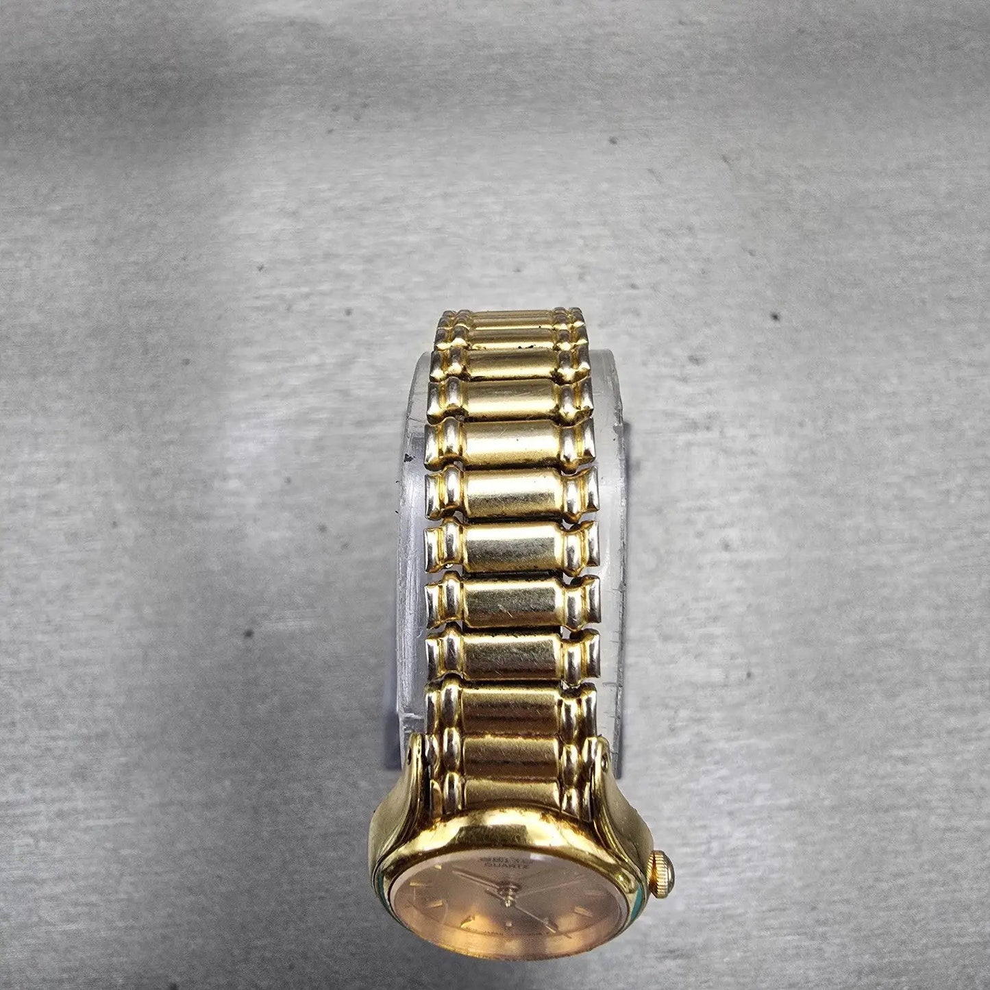 Seiko Watch Women 20mm Gold Dial Gold Tone Round 1N01-0E19 New Battery Vintage F4