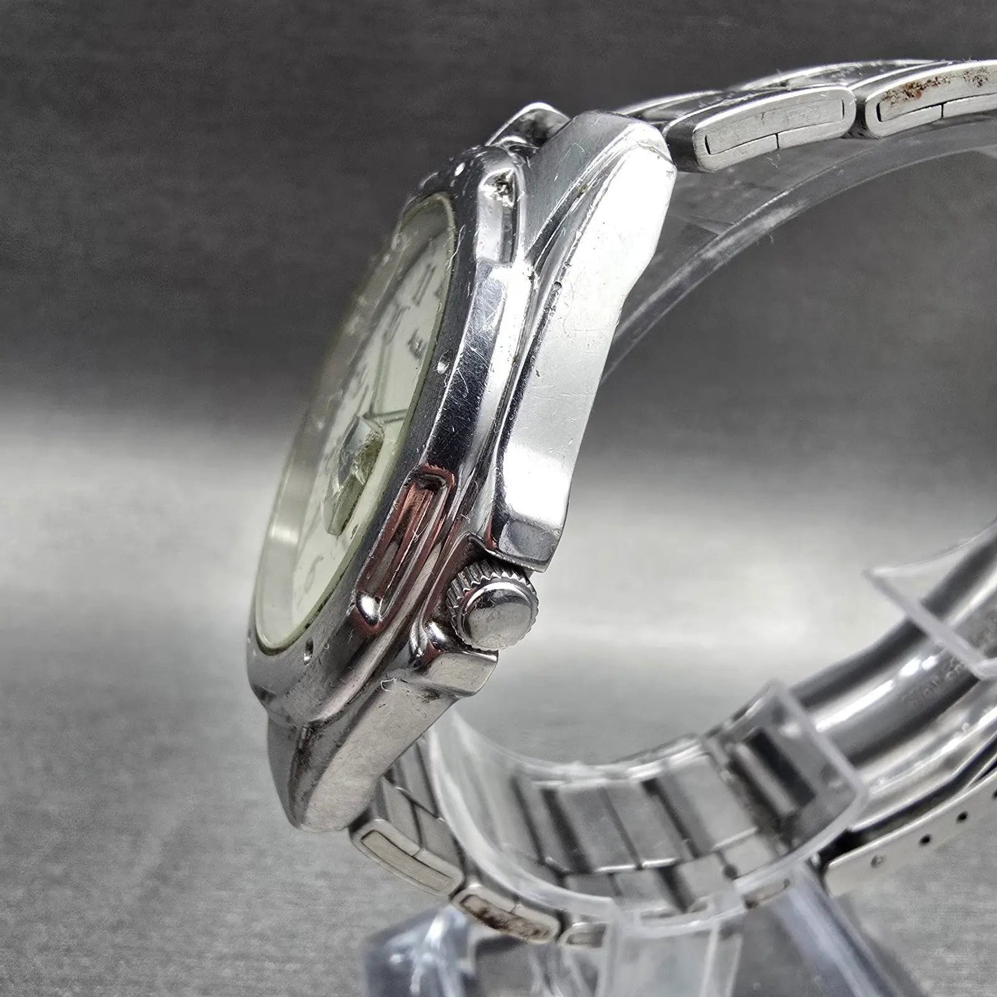 Seiko Alba Watch Men 39mm Luminous Dial Silver Tone Date V732-0S00 New Battery2