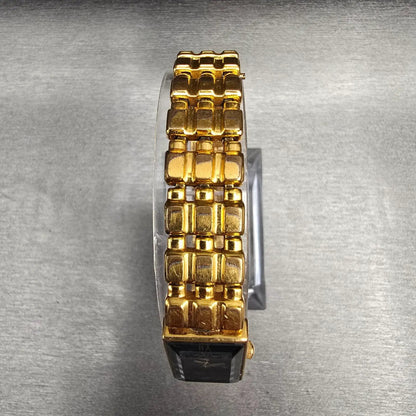 Seiko Watch Women 14mm Blue Dial Gold Tone Rectangle V220-5A00 New Battery4