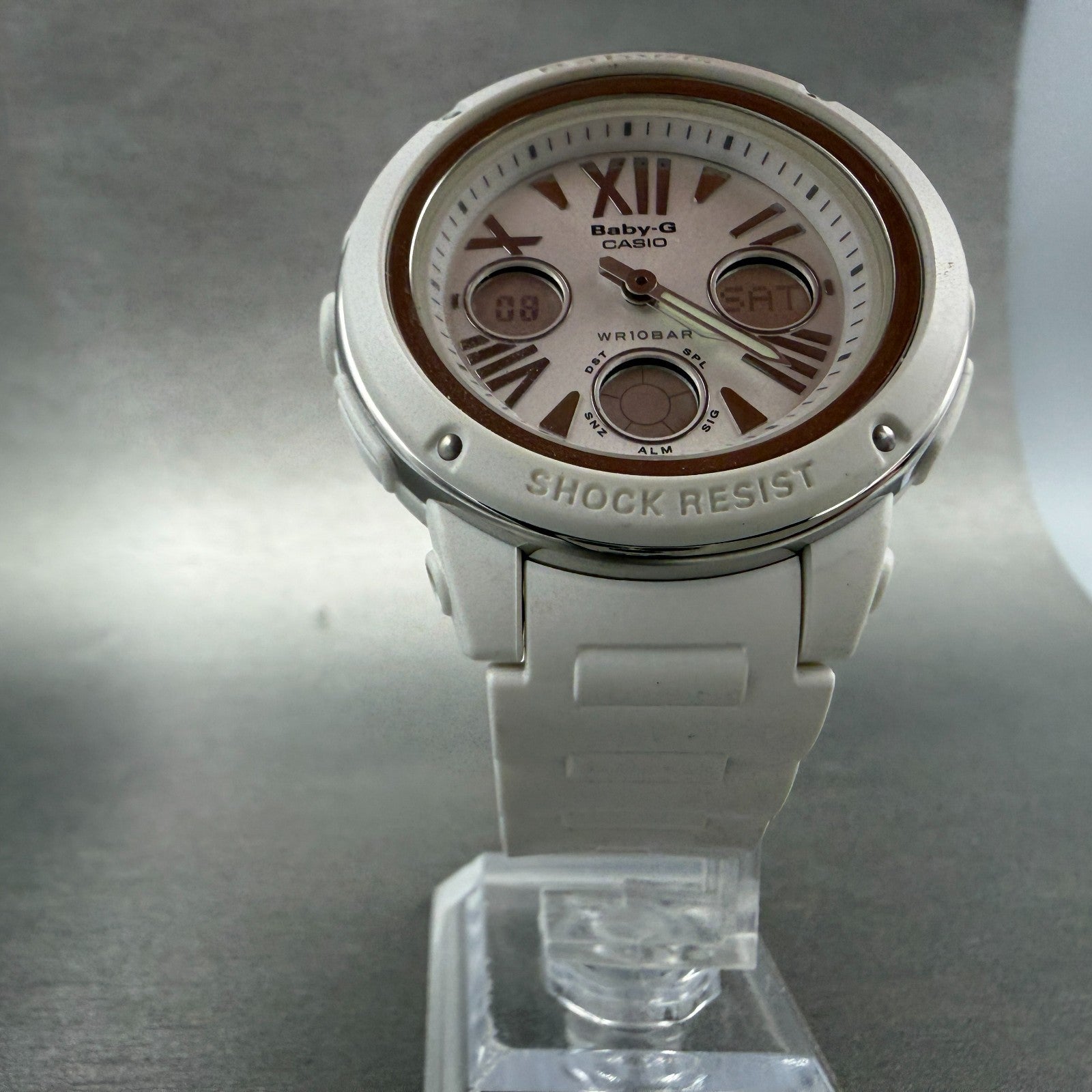 Casio Baby-G Watch Women 43mm Analog Digital White Alarm Chrono BGA-152 New Batt5
