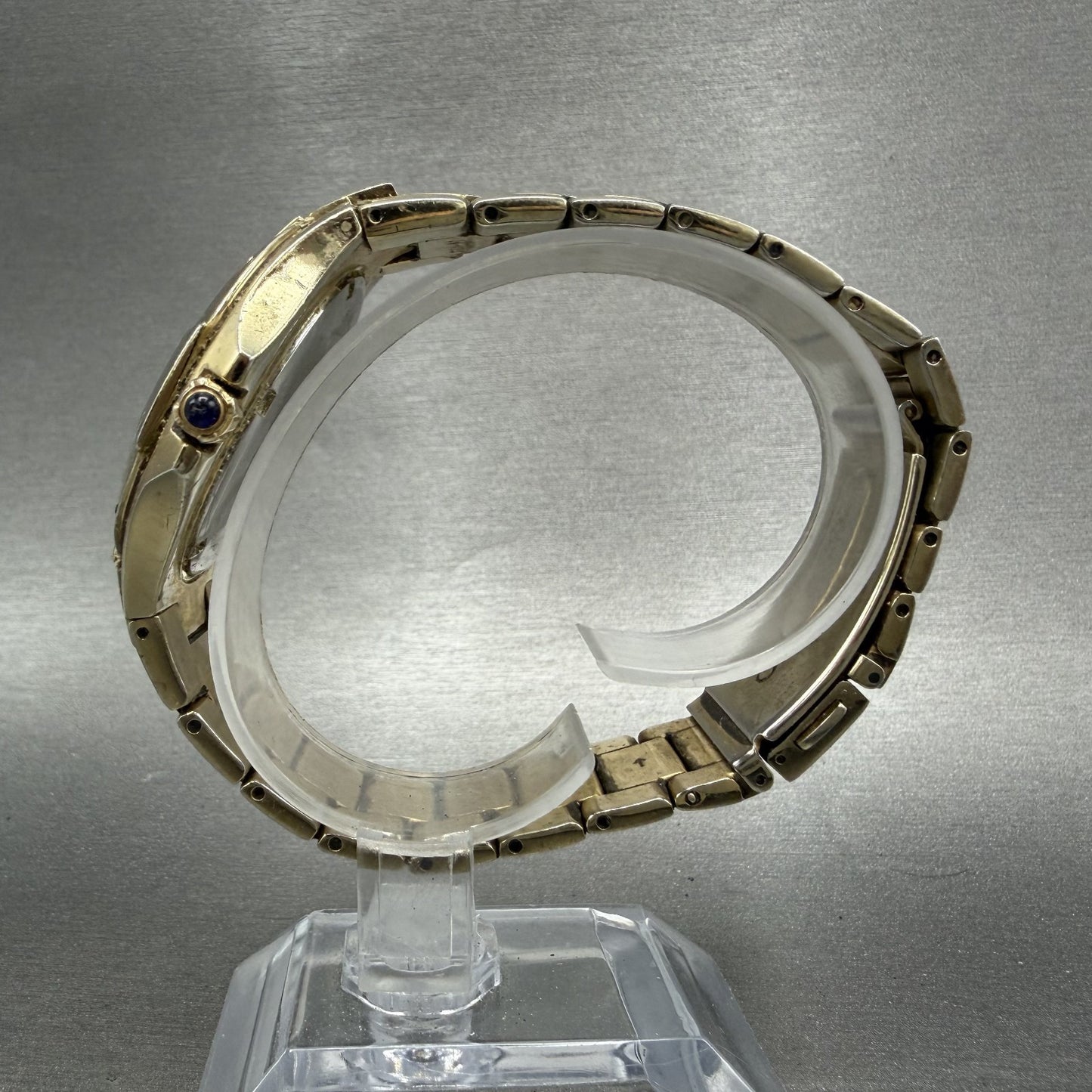 Seiko Watch Men 38mm Silver Dial Gold Tone Date Round 7N420BL0 New Battery6