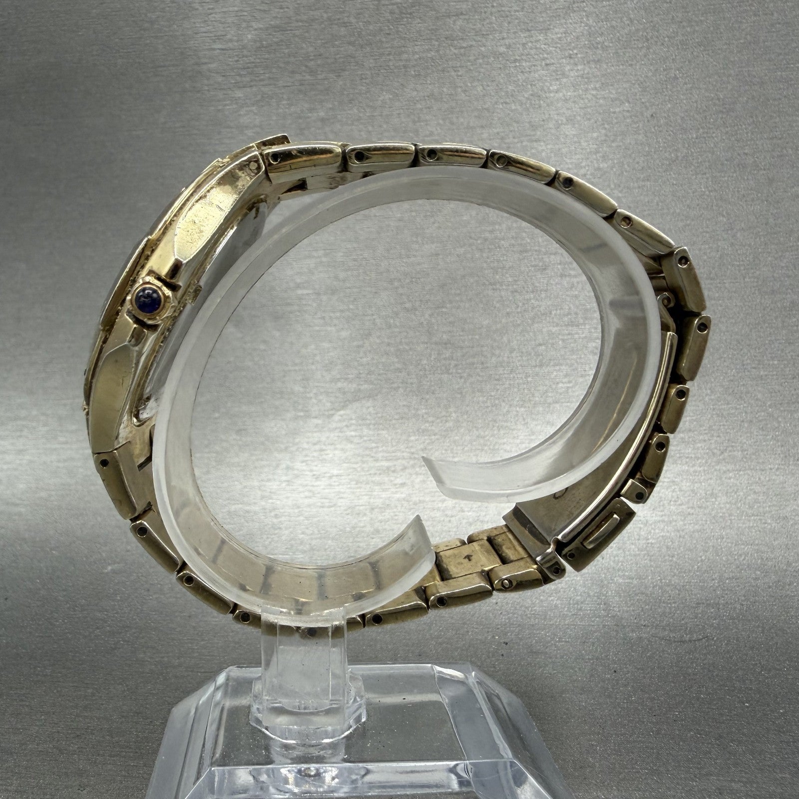 Seiko Watch Men 38mm Silver Dial Gold Tone Date Round 7N420BL0 New Battery6