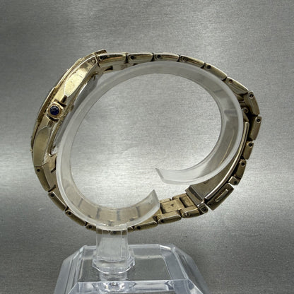 Seiko Watch Men 38mm Silver Dial Gold Tone Date Round 7N420BL0 New Battery6