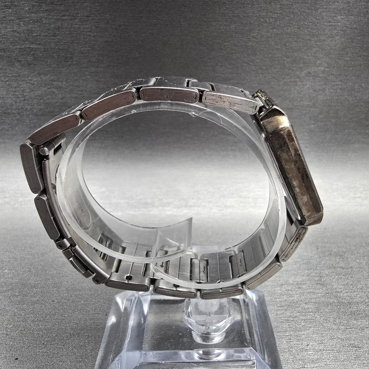 Seiko Watch Men 24mm Blue Dial Two Tone Rectangle 8Y21-5090 New Battery VTG8