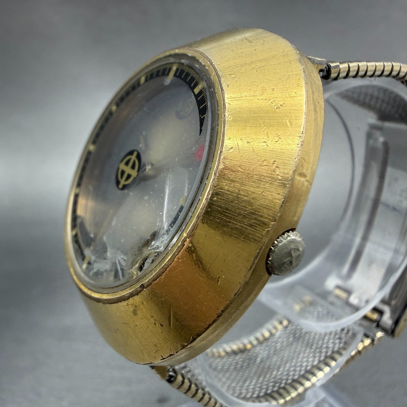Zodiac Astrographic SST Watch Men 40mm Brown Dial Gold Tone Date Automatic Runs2