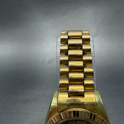 Bulova Super Seville Date Just Watch Women 26mm Gold Dial Gold Tone Automatic KL4