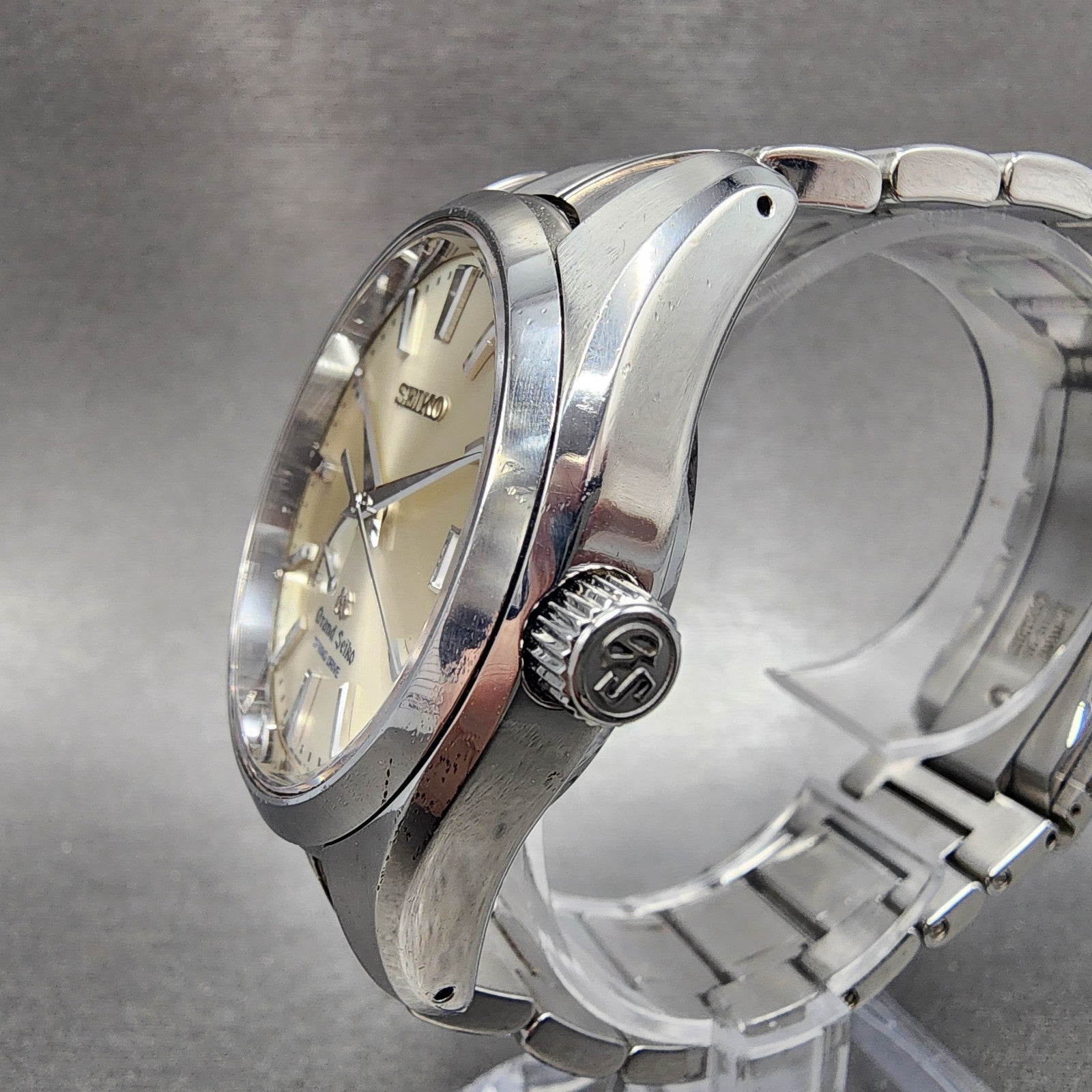 Grand Seiko SBGA001 Watch Men 40mm Champagne Dial Date Steel Date Full Set2