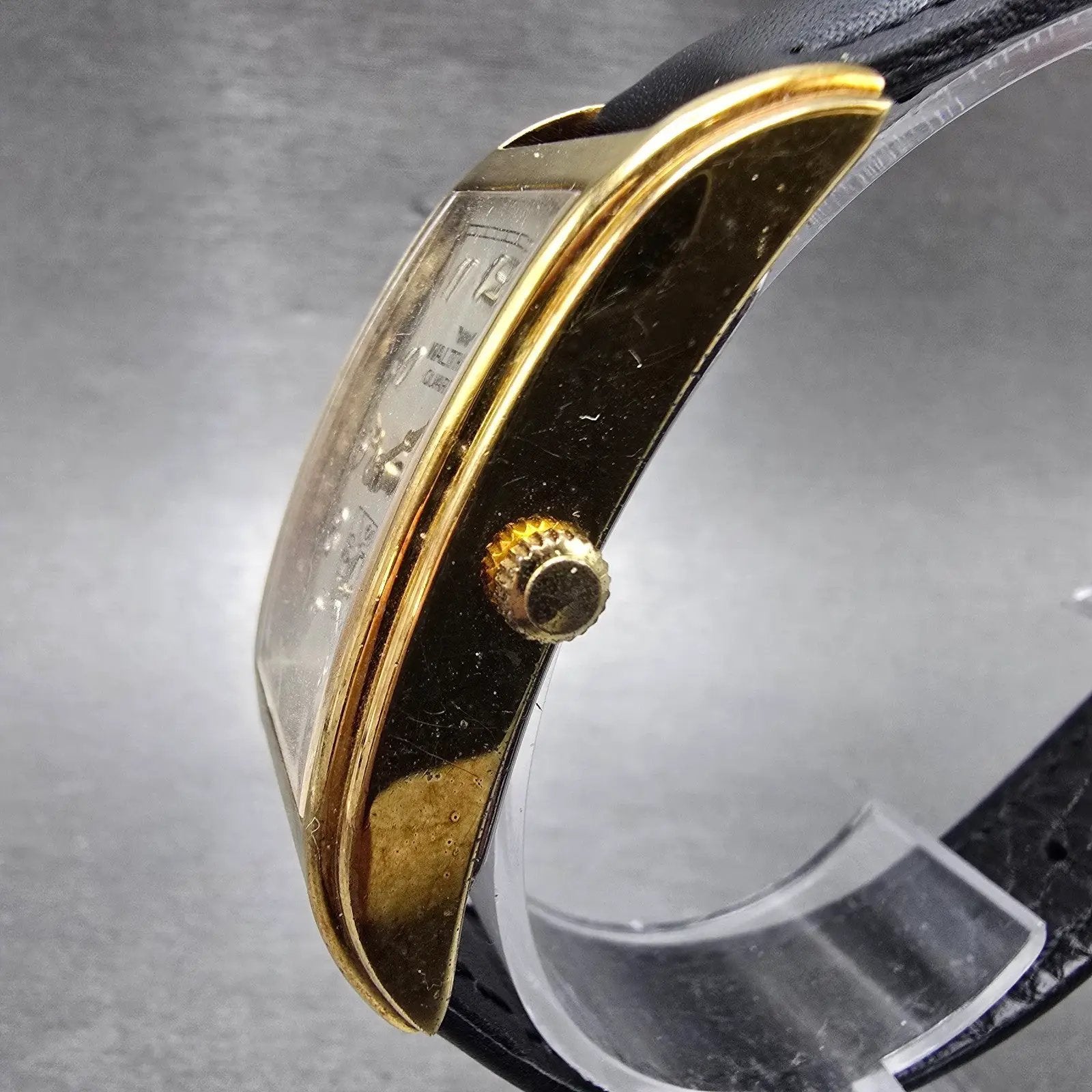 Waltham Tank Watch Men 22mm Silver Dial Gold Tone Rectangle New Battery VTG2