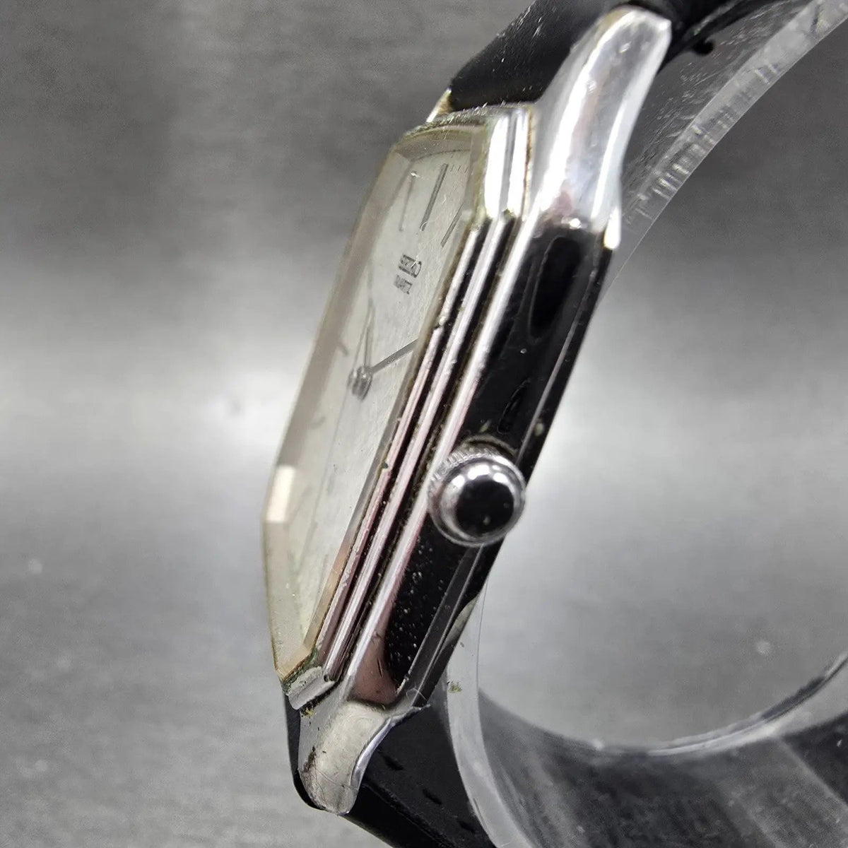 Seiko Tank Watch Men 27mm White Snowflake Dial Silver 6431-5150 New Battery JP2