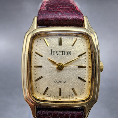 Citizen Junction Tank Watch Women 21mm Cream Dial Gold Tone Rectangle New Batt