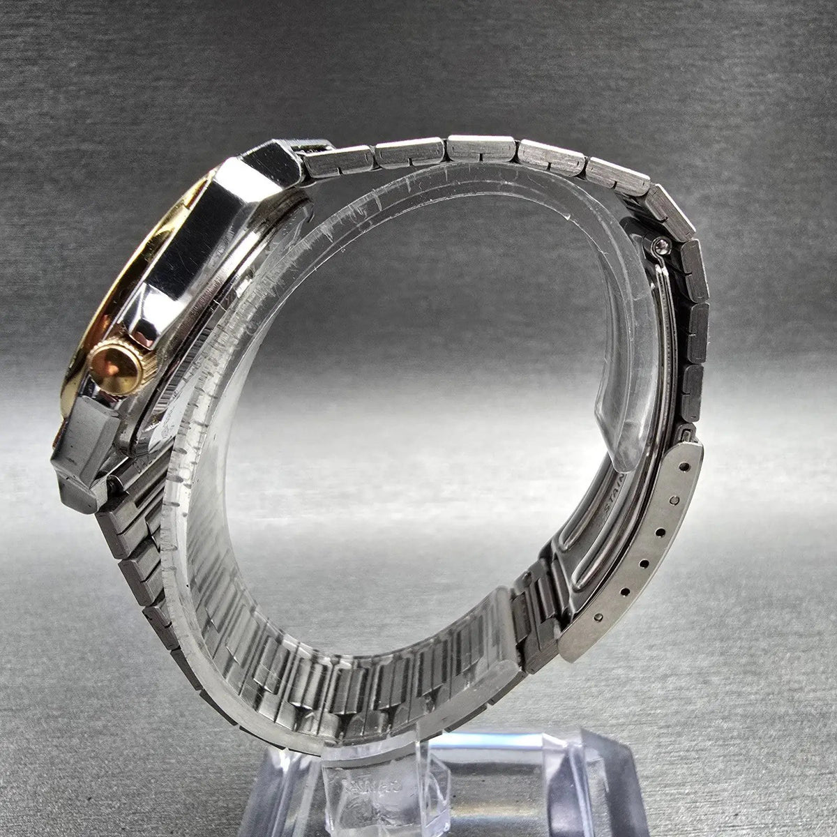 Seiko Silver Wave Watch Men 34mm White Dial Two Tone Round 2628-0060 New Battery6