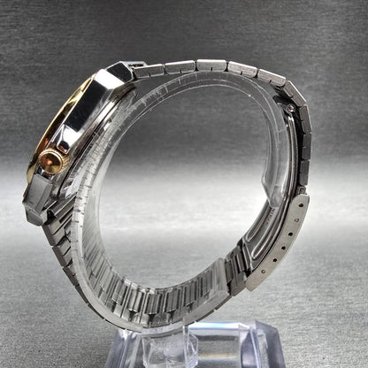 Seiko Silver Wave Watch Men 34mm White Dial Two Tone Round 2628-0060 New Battery6
