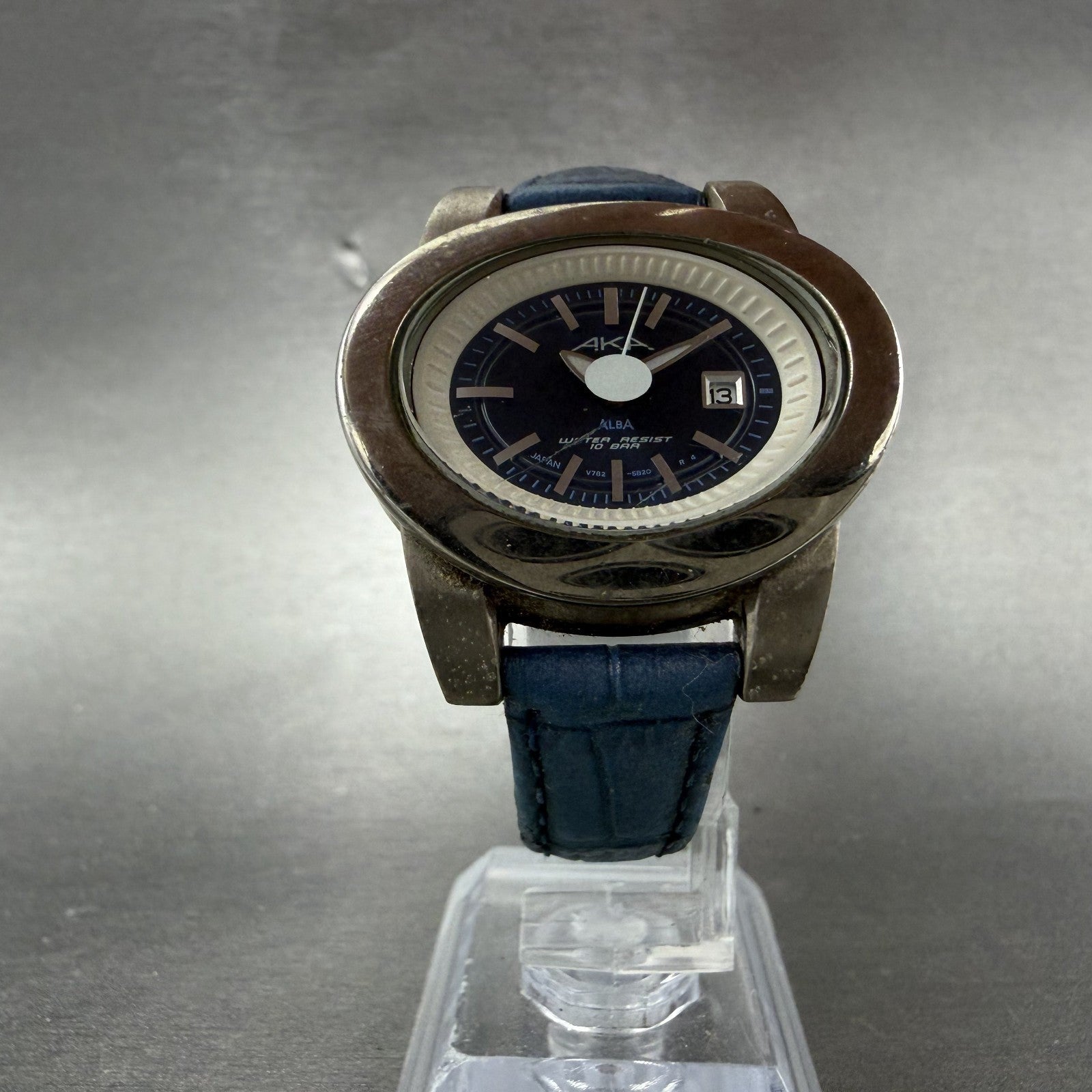 Seiko Alba AKA Watch Women 33mm Black Dial Silver Tone Daydate V782-5B30 NewBat5