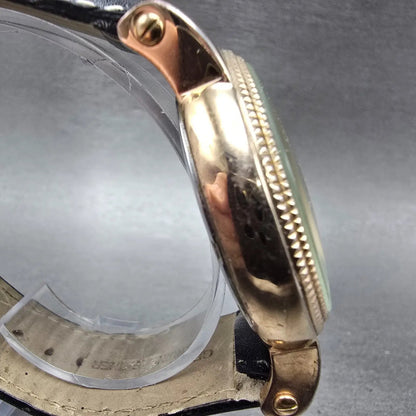 Stauer Buttonwood Watch Men 42mm Champagne Dial Gold Tone Date New battery3