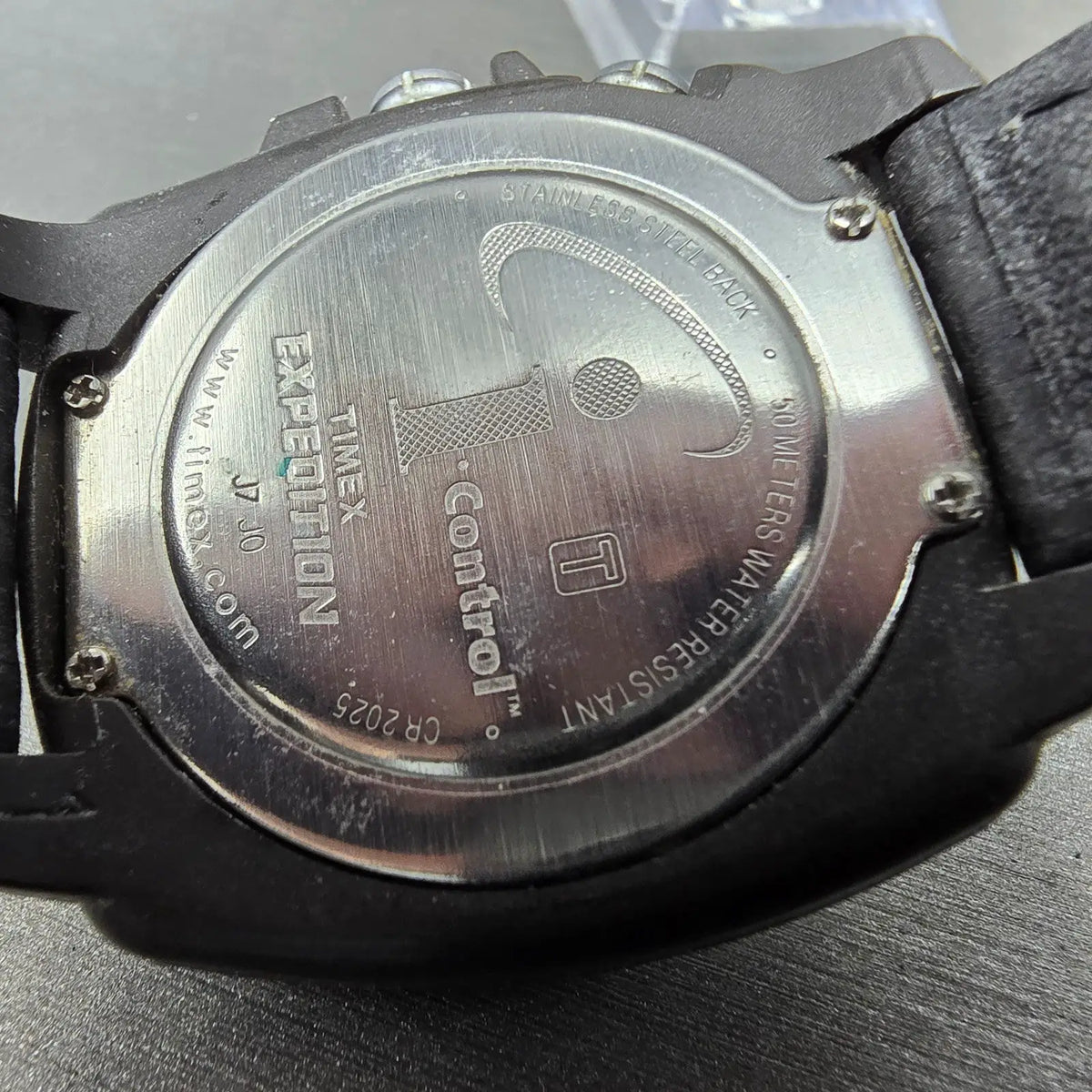 Timex Expedition Watch Men 41mm Gray Dial Black Analog Digital Alarm Chrono Runs9