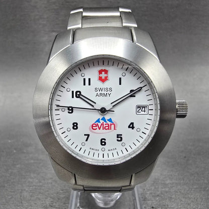 Victorinox Swiss Army Peak Watch Men 38mm White Dial Steel Date 24958 New Batt1