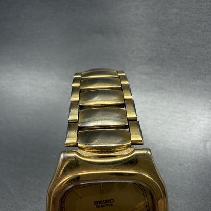 Seiko Tank Watch Men 30mm Gold Dial Gold Tone Rectangle 5y395089 PARTS5