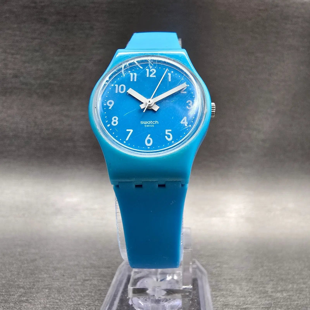 Swatch Lady Cyan Watch Women 25mm Blue Dial Blue Round LS112 New Battery VTG6