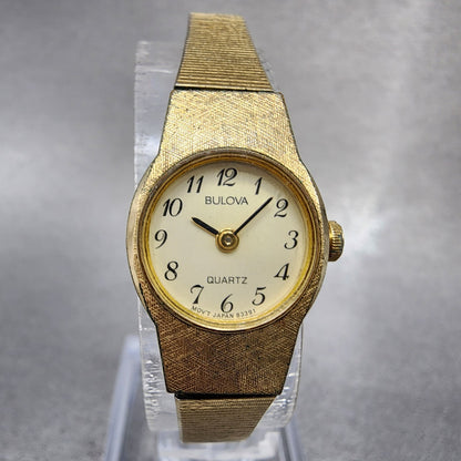 Bulova Watch Women 16mm Champagne Dial Gold Tone Round 83391 New Battery0