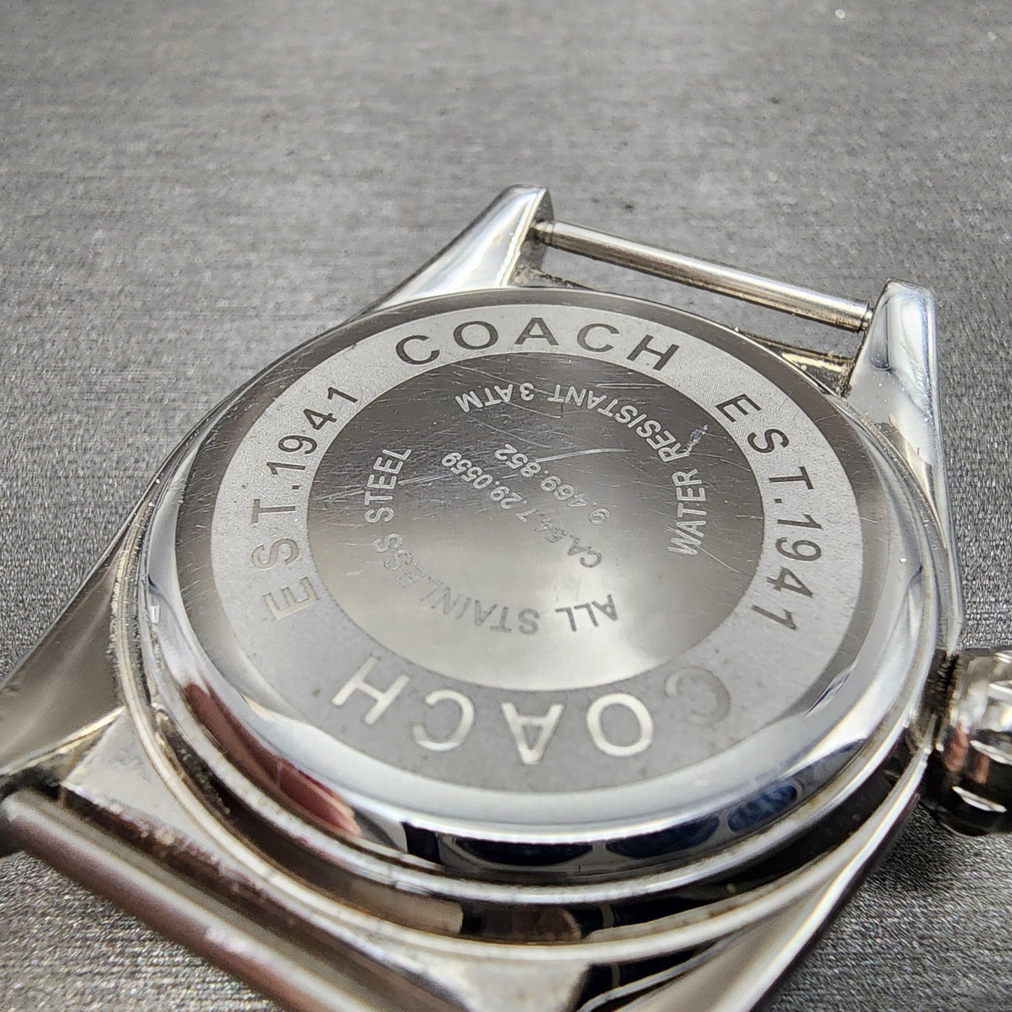 Coach Boyfriend Watch Women 38mm Orange Dial Silver Tone Round New Battery6