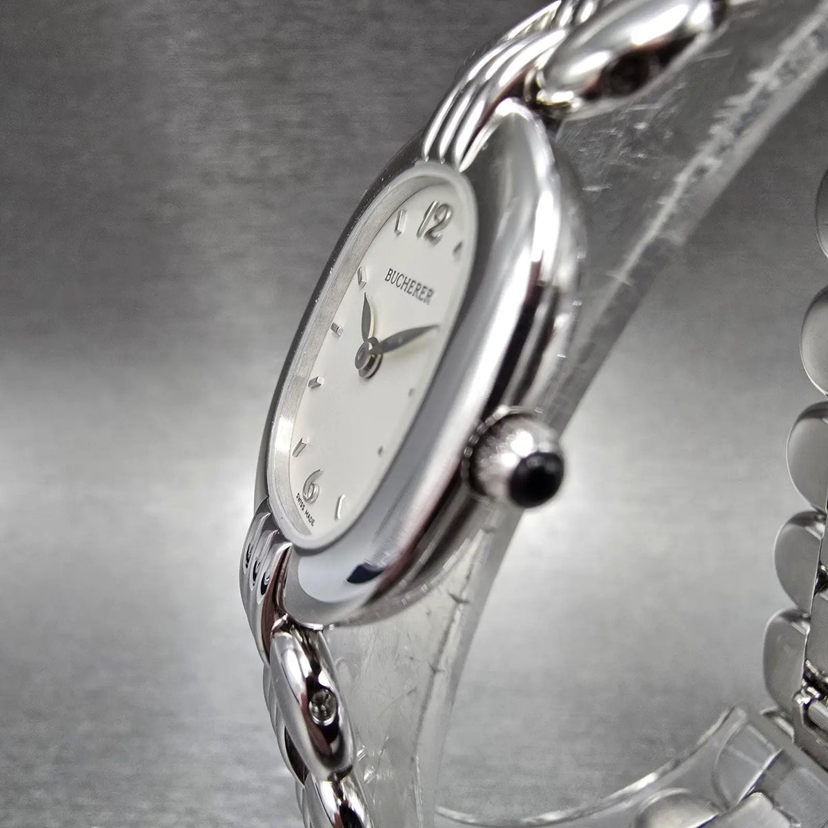 Bucherer Watch Women 21mm Silver Dial Silver Tone Oval 901.507 New battery4