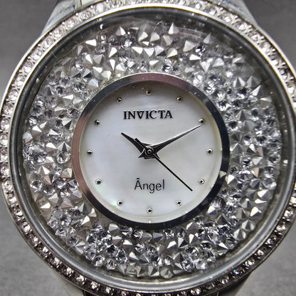 Invicta Angle Watch Women 40mm MOP Dial Silver Tone Round 24591 New Battery1