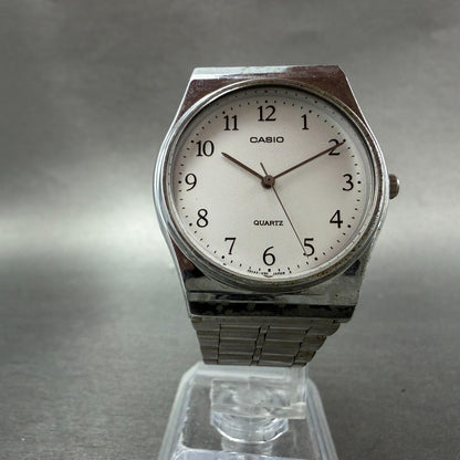 Casio MQ-336 Watch Men 33mm White Dial Silver Tone Round New Battery Vintage OPI5