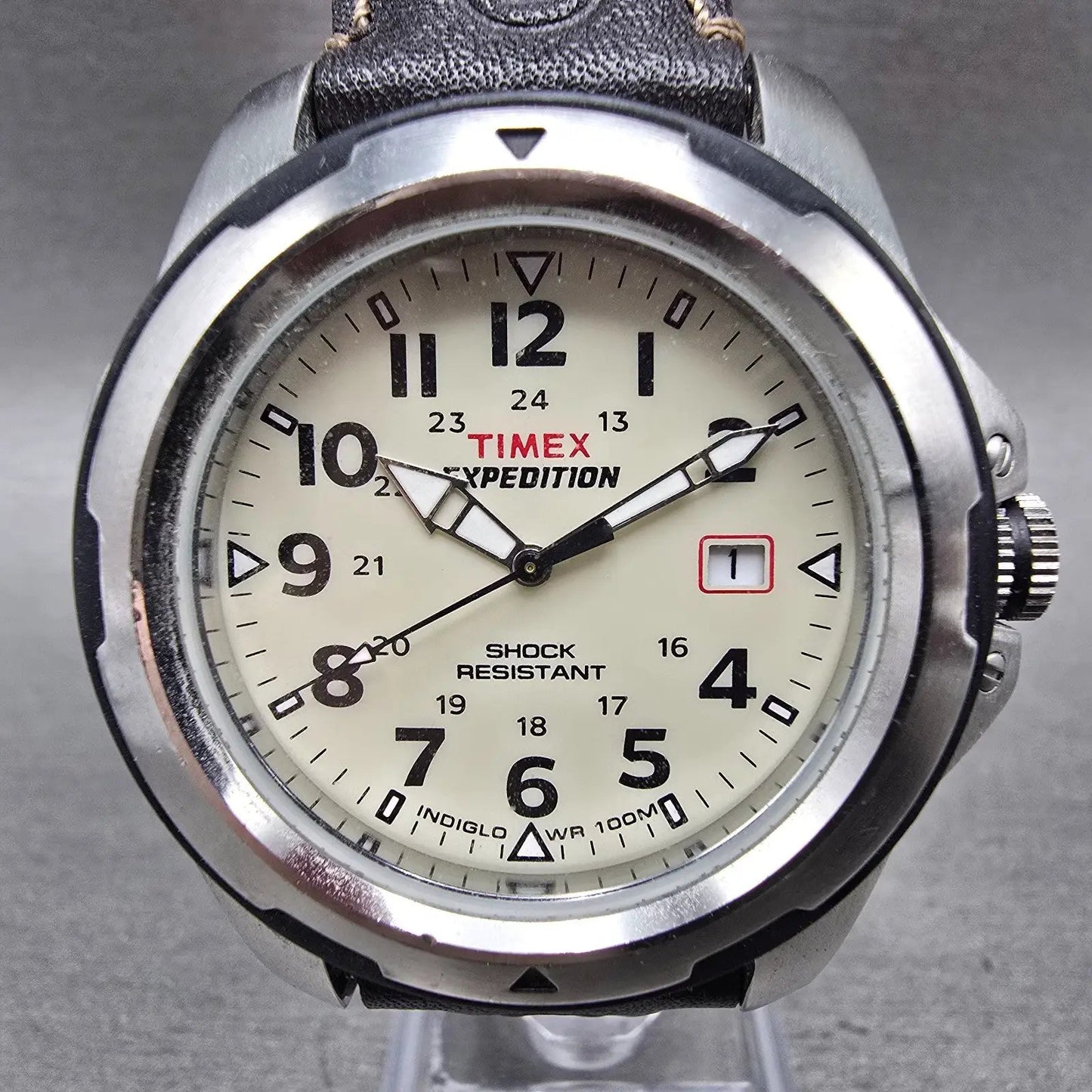 Timex Expedition Watch Men 41mm White Dial Silver Tone Date T49261 New Battery0