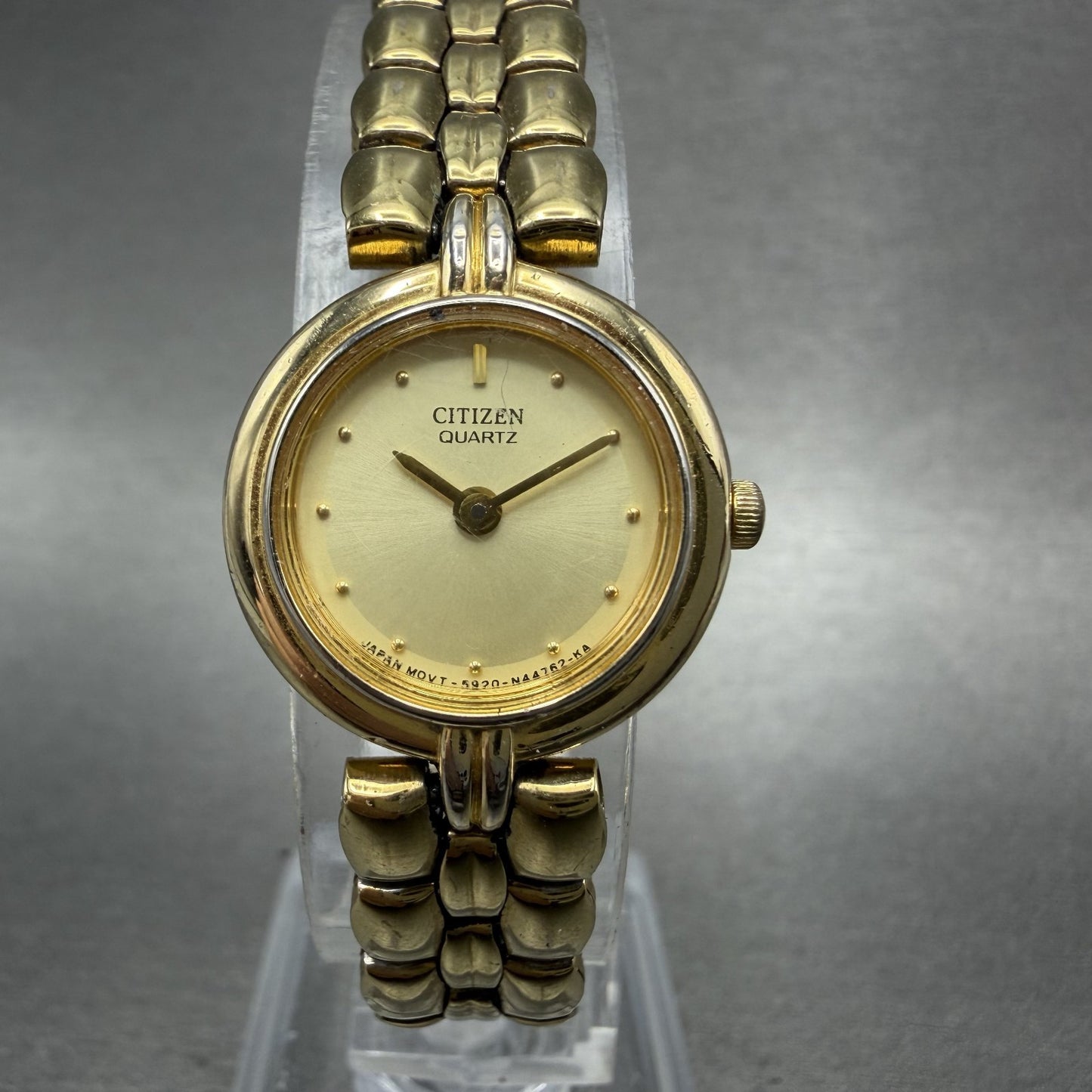 Citizen Watch Women 20mm Champagne Dial Gold Tone Round 5920S49500 New Battery0