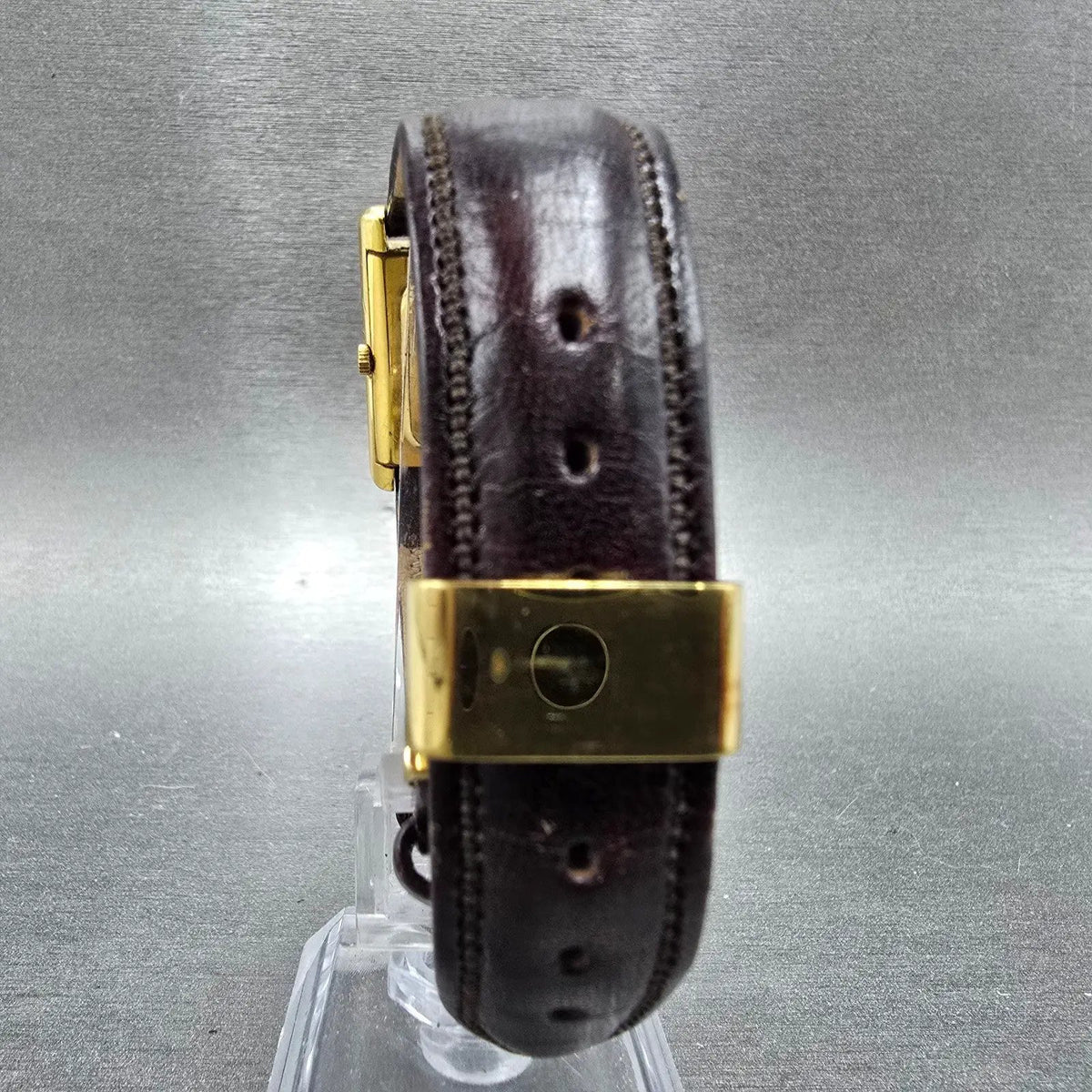 Raymond Weil Tank Watch Women 23mm Gold Dial Gold Plated Rectangle READ!! NewBat7