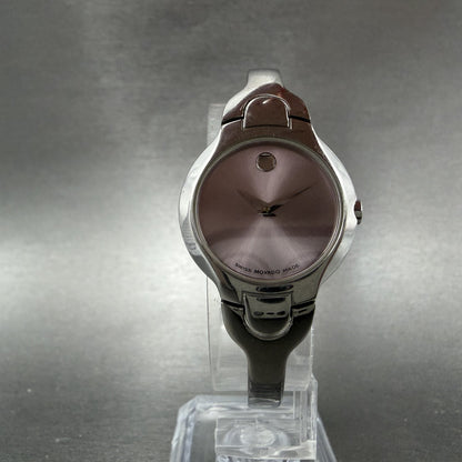 Movado Kara Watch Women 24m Pink Dial Steel Round 84-A1-1846 New Battery ABCD5