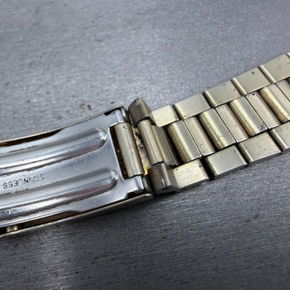 Seiko Bracelet 20mm Stainless Steel Gold Tone Tri Folding Clasp Vintage S10039
