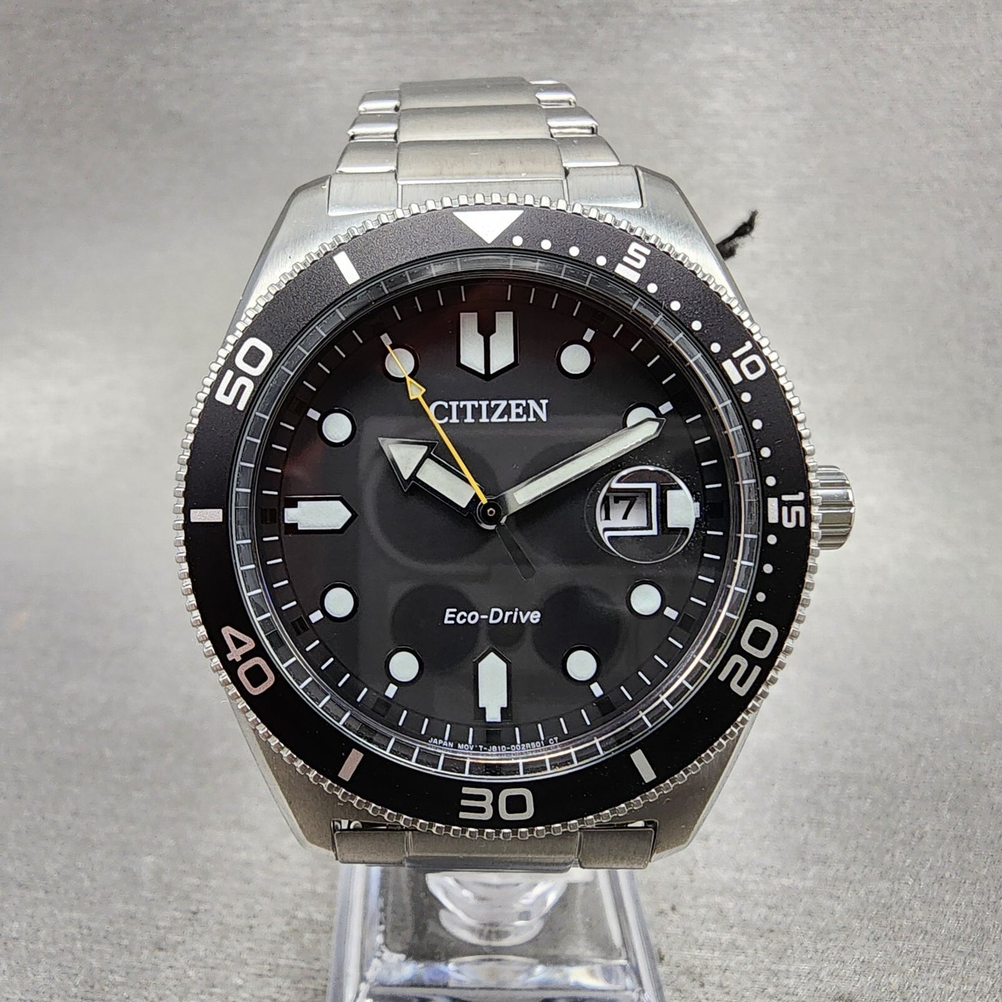 Citizen EcoDrive Dive Watch Men 43mm Black Dial Stainless Steel Date AW176081E0