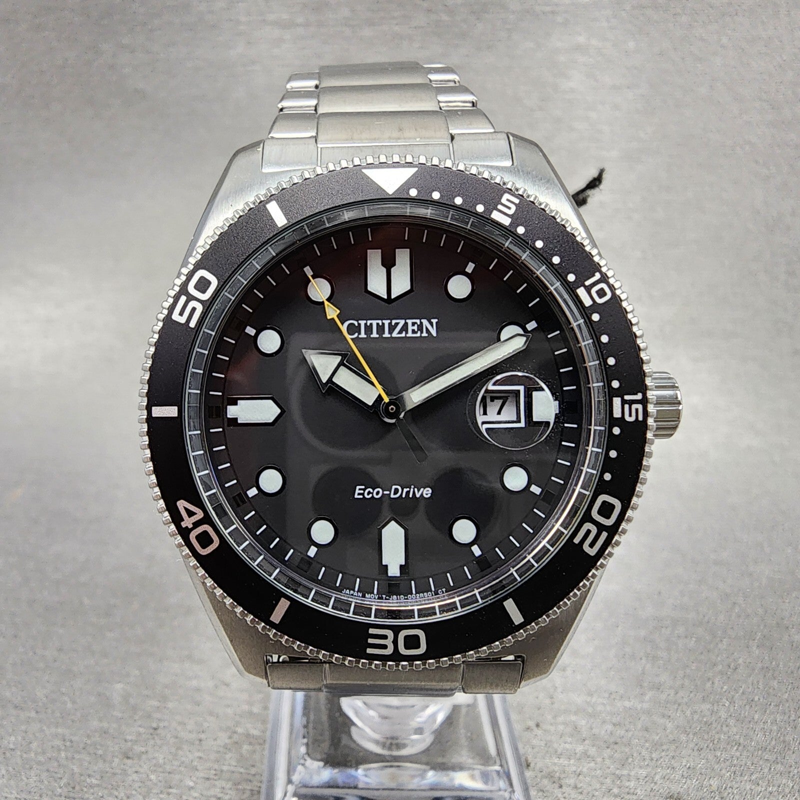 Citizen EcoDrive Dive Watch Men 43mm Black Dial Stainless Steel Date AW176081E0