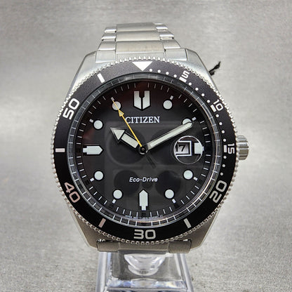 Citizen EcoDrive Dive Watch Men 43mm Black Dial Stainless Steel Date AW176081E0