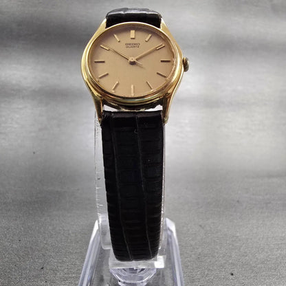 Seiko Watch Women 21mm Gold Dial Gold Tone Round 2C21-0029 New Battery VTG5