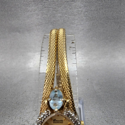 Armitron Deauville Diamond Watch Women 15mm Gold Dial Gold Tone Oval New Battery4
