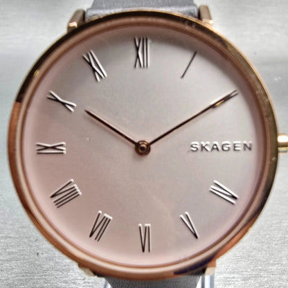 Skagen Hald Watch Women 34mm White Dial Rose Gold Tone Round SKW2674 New Battery1