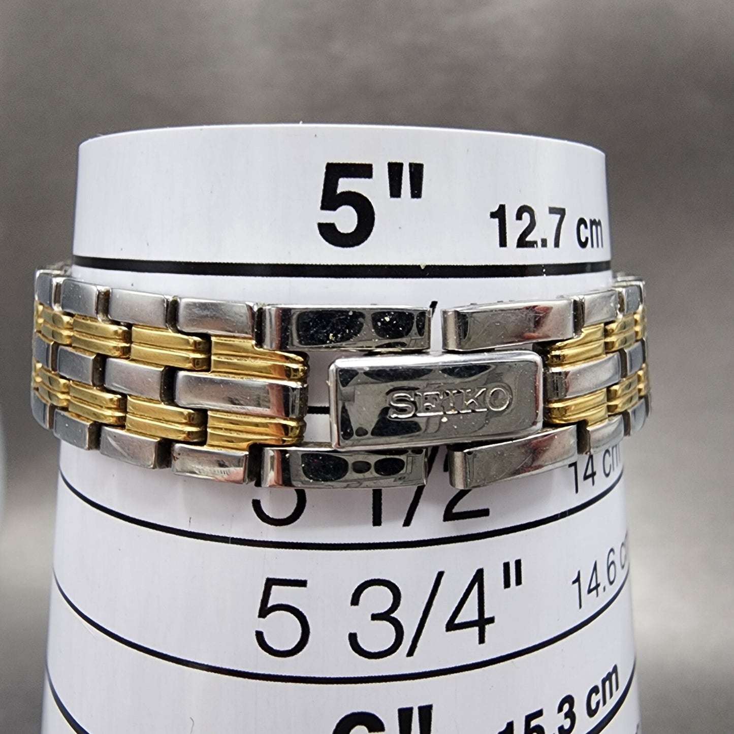 Seiko Tank Watch Women 16mm White Dial Two Tone Rectangle 1N010FH0 New Battery10