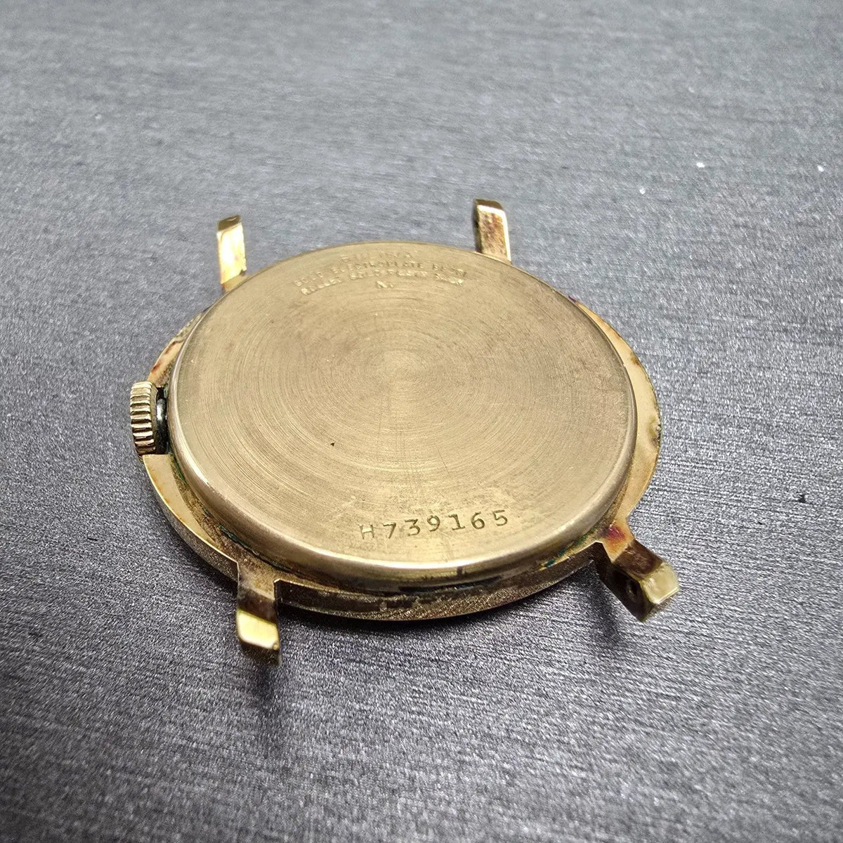 Bulova Watch Men 32mm Green Dial Gold Plated Manual Wind Round N1 PARTS9