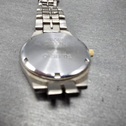 Citizen Reguno Solar Watch Men 34mm Champagne Dial Titanium Daydate Runs READ!!!16