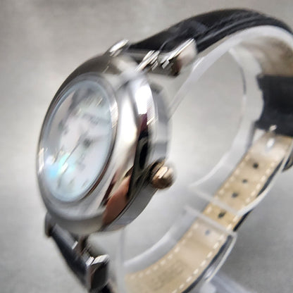 Georges Memmi Watch Women MOP Dial Silver Tone Round Swap Bezel New Battery4