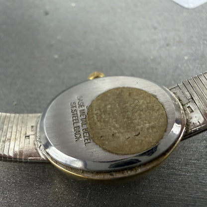 Waltham Watch Women 18mm Silver Dial Two Tone Oval Mesh Band New Battery VTG9
