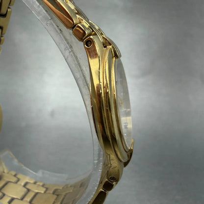 Wittnauer Watch Women 25mm MOP Dial Gold Tone Round Crystals 11P06 New Battery3