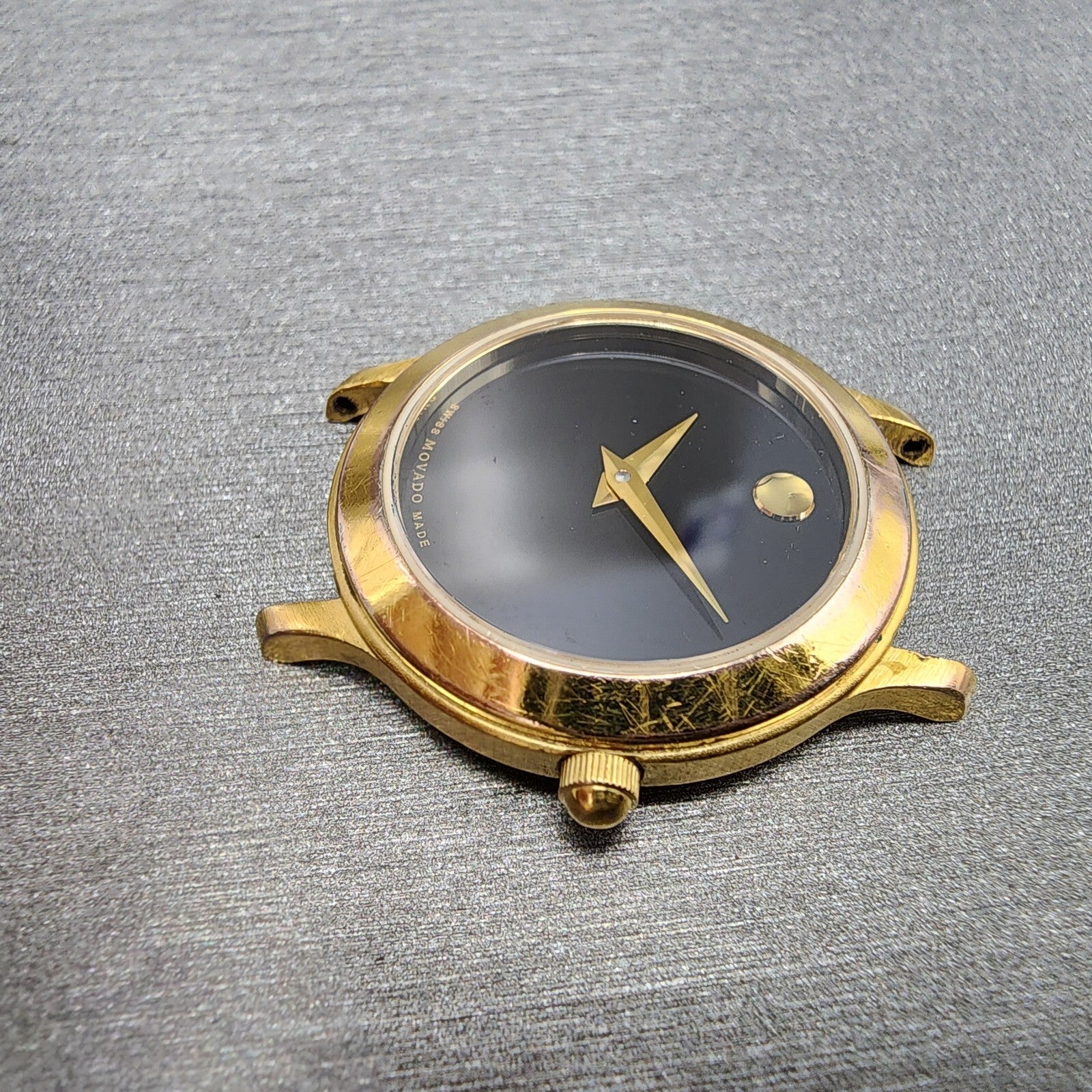 Movado Museum Watch Women 26mm Black Dial Gold Tone Round 87 E4 0814 New Batt5