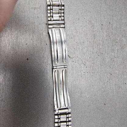 Seiko Bracelet 17mm Stainless Steel Silver Tone Tri Folding Clasp VTG Japan13