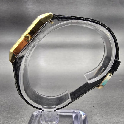 Citizen CQ Watch Men 25mm Black Dial Gold Tone Rectangle 6031-K02627 New Battery6