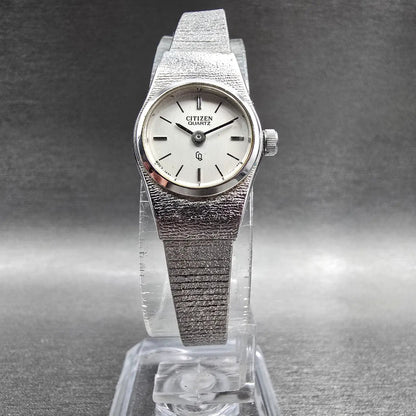 Citizen CQ Watch Women 17mm Silver Dial Silver Tone Round 3220-891244 New Batt F5